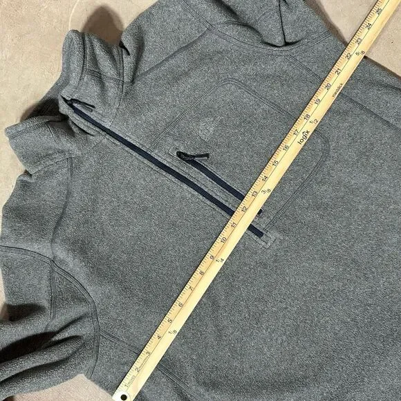 LL Bean Mens Large Regular Slightly Fitted 1/4 Zip Fleece Pullover Gray Jacket - Picture 6 of 10